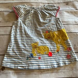 Mini boden cheetah striped shirt play 3/4